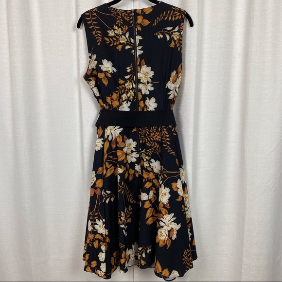 City Chic Black Floral Golden Leaf Midi Dress Sz.XS(14) - Picture 11 of 15